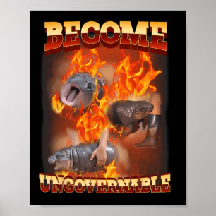 Funny wird unregierbar Moo Deng im Feuer Ba Poster