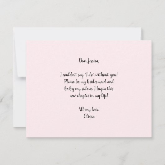 Funny wirst du meine Bridesmaid Card sein - Champa Einladung (Rückseite)