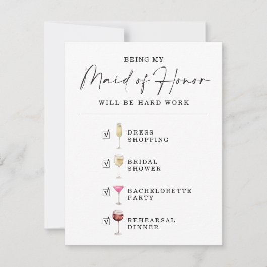 Funny wirst du meine Trauzeugin-Vorschlagskarte se Einladung (Vorderseite)