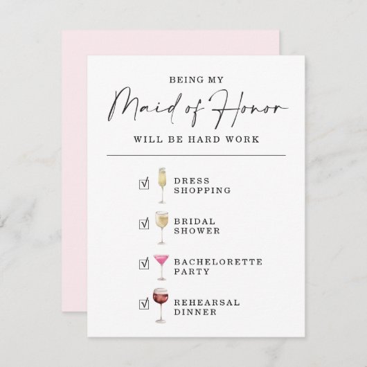 Funny wirst du meine Trauzeugin-Vorschlagskarte se Einladung (Vorne/Hinten)