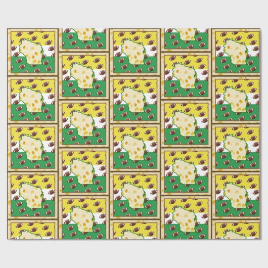 Funny Wisconsin Chef Football Geburtstag Geschenkpapier (Flach)