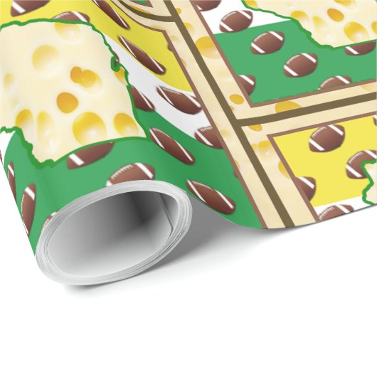 Funny Wisconsin Chef Football Geburtstag Geschenkpapier (Rolleneckpunkt)