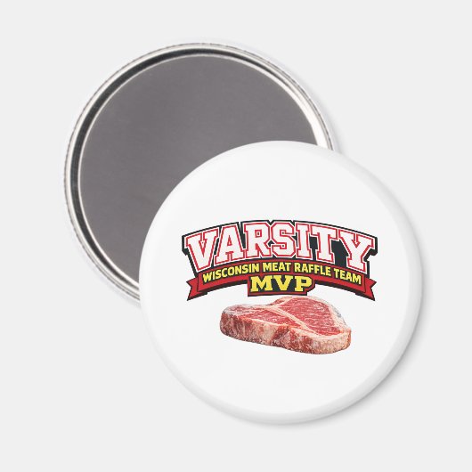 Funny Wisconsin Meat Raffle Varsity Team MVP  Magnet (Vorderseite/Rückseite)