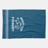 Funny Wishin I war Fishin Geschirrtuch (Horizontal)