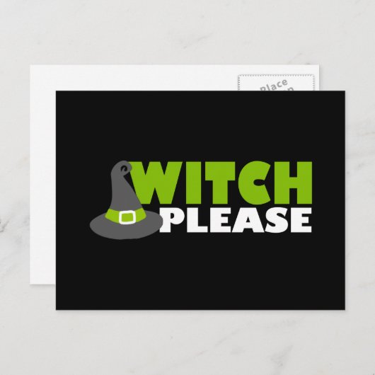 Funny 'Witch bitte' Postkarte (Vorne/Hinten)