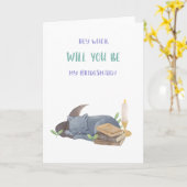 Funny Witch Bridesmaid Vorschlag Card Karte (Gelbe Blume)