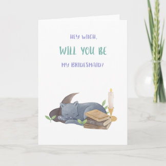 Funny Witch Bridesmaid Vorschlag Card Karte