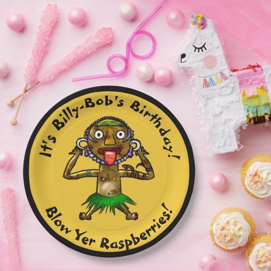 Funny Witch Doctor Tiki Party - Personalisiert Pappteller (Party)