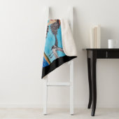 Funny Witch Flying Beside Seagulls Going to Beach Sherpadecke (Beispiel)