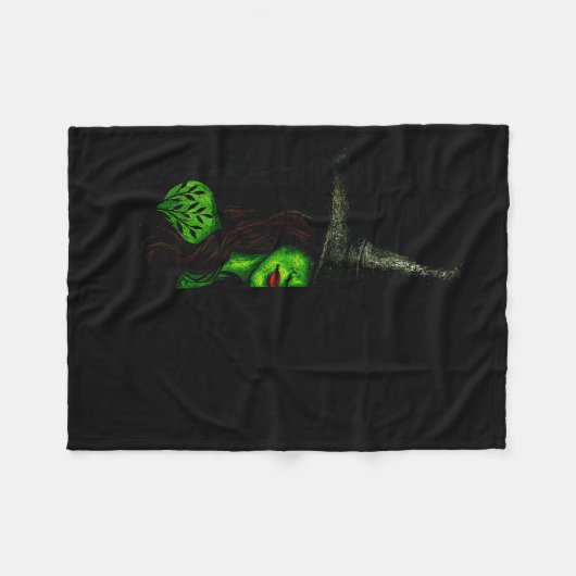 Funny Witch Halloween Don't Make Me Get My Flying Fleecedecke (Vorderseite (Horizontal))