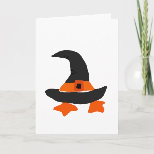 Funny Witch Hat mit Duck Feet unter Karte (Vorderseite)