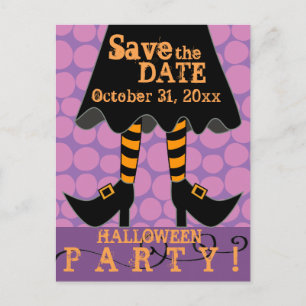 Funny Witch Legs Halloween-Party Save the Date Einladungspostkarte