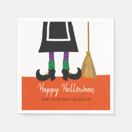 Funny Witch Legs Happy Halloween Personalisiert Serviette