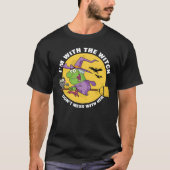 Funny Witch Riding Broomstick Männer Halloween T-Shirt (Vorderseite)