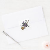 Funny Witch Tangled On Broom Art Sticker (Umschlag)