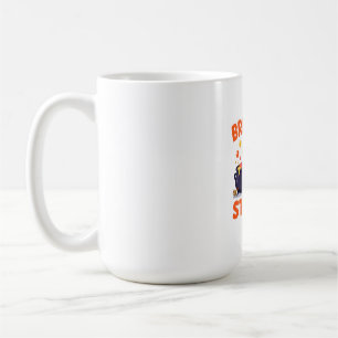 Funny Witch Yoga Design - "Brew & Stretch" Cartoon Kaffeetasse