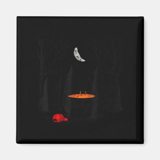 Funny Witches Brewing Cauldron Red Hat Anti Tr-mp  Magnet (Vorne)