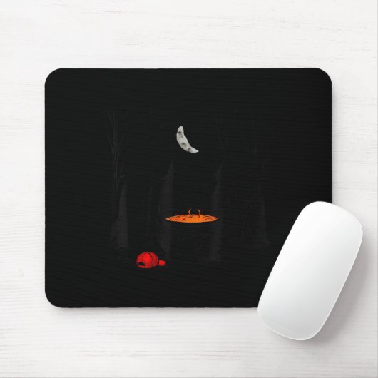 Funny Witches Brewing Cauldron Red Hat Anti Tr-mp Mousepad (Mit Mouse)