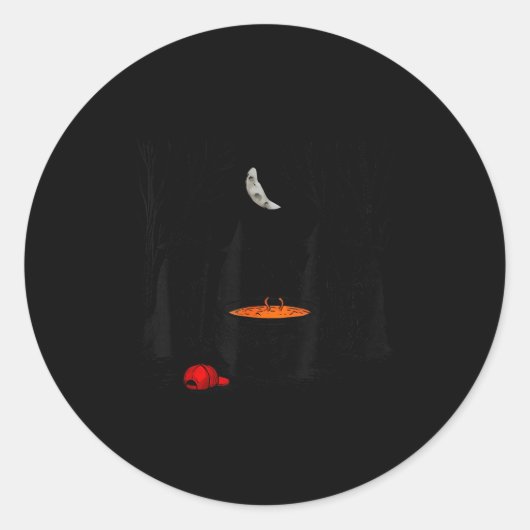 Funny Witches Brewing Cauldron Red Hat Anti Tr-mp  Runder Aufkleber (Vorderseite)