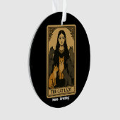 Funny Witchy Gothic Cat Lady Tarot Card Magisch Ornament (Vorderseite)