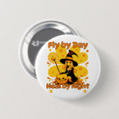 Funny Witchy Nurse Halloween Design Button (Vorne & Hinten)