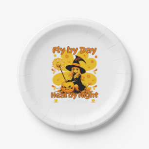 Funny Witchy Nurse Halloween Design Pappteller