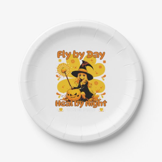 Funny Witchy Nurse Halloween Design Pappteller (Vorderseite)