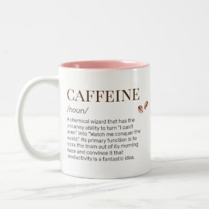 Funny Witty Coffee Lover Coffein Spaß Wörterbuch Zweifarbige Tasse