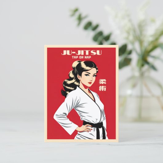 Funny Witty Ju-Jitsu BJJ MIXED MARTIAL ARTS Martia Postkarte (Stehend Vorderseite)