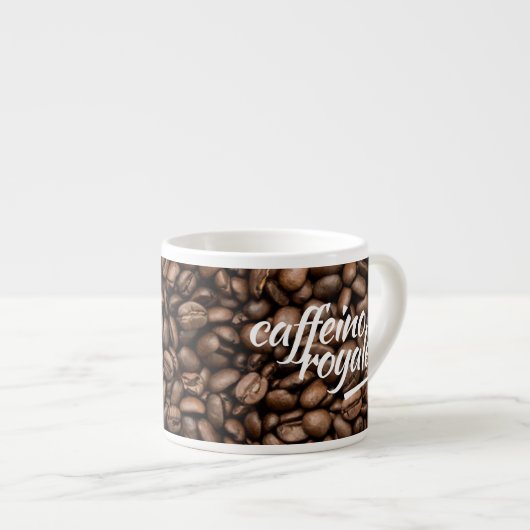 Funny Witty Pun Caffeino Royale Espressotasse (Vorderseite Rechts)