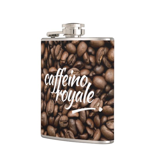 Funny Witty Pun Caffeino Royale Flachmann (Links)