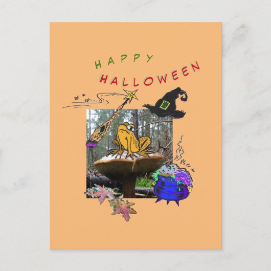 Funny Witz Toad Cartoon Spaß Halloween Postcard Postkarte (Vorderseite)