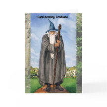 Funny Wizard Abschluss Card Guten Morgen