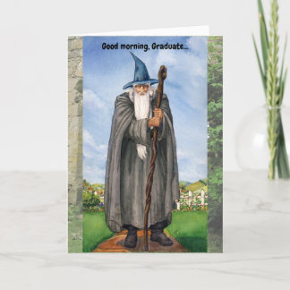 Funny Wizard Abschluss Card Guten Morgen Dankeskarte