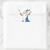 Funny Wizard Quadratischer Aufkleber (Tasche)