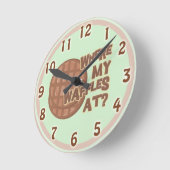 Funny wo meine Waffeln auf dem Küchenslogan Runde Wanduhr (Winkel)