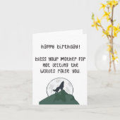 Funny Wolf Birthday Card | Funny Card für einen Fr Karte (Gelbe Blume)