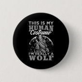 Funny Wolf Design Human Costume I'm A Wolf Button (Vorderseite)