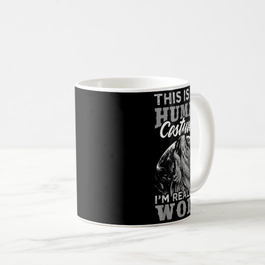 Funny Wolf Design Human Costume I'm A Wolf Kaffeetasse (VorderseiteRechts)