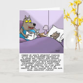 Funny Wolf Grußkarte Karte (Gelbe Blume)