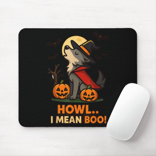 Funny Wolf Halloween Kostüm - Howl I Gemein Boo Qu Mousepad (Mit Mouse)