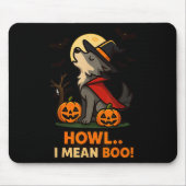 Funny Wolf Halloween Kostüm - Howl I Gemein Boo Qu Mousepad (Vorne)