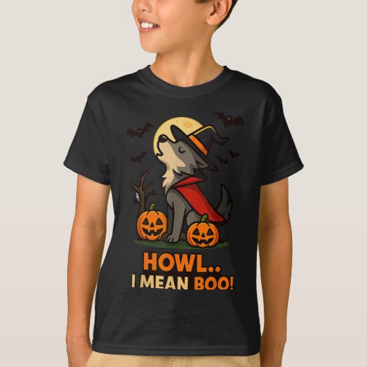 Funny Wolf Halloween Kostüm - Howl I Gemein Boo Qu T-Shirt (Vorderseite)