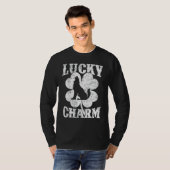 Funny Wolf Kleeblatt Lucky Charm Wolf St Patrick's T-Shirt (Vorne ganz)