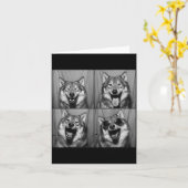Funny Wolf Photo Booth Sungles Dog  Karte (Gelbe Blume)