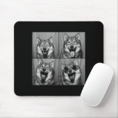 Funny Wolf Photo Booth Sungles Dog  Mousepad (Mit Mouse)