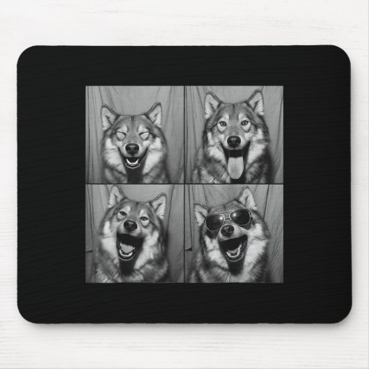 Funny Wolf Photo Booth Sungles Dog  Mousepad (Vorne)