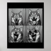 Funny Wolf Photo Booth Sungles Dog  Poster (Vorne)