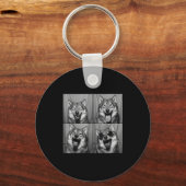 Funny Wolf Photo Booth Sungles Dog  Schlüsselanhänger (Vorderseite)