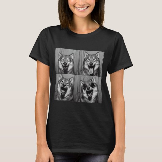 Funny Wolf Photo Booth Sungles Dog  T-Shirt (Vorderseite)
